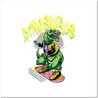 Dinosaurus Playing Skateboard Posters and Art